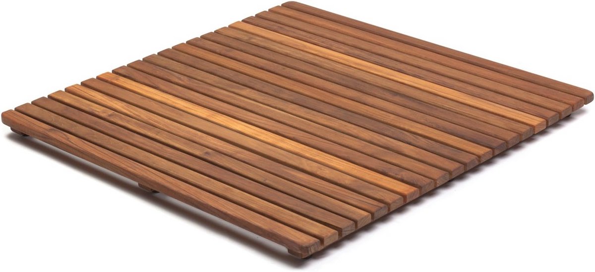 Vierkante Douchemat in Dicht Hout - Bruin - 71 x 71 cm