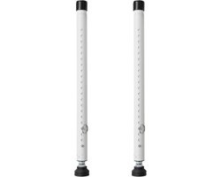 2x Verstelbare Veiligheidsstang voor Deur en Raam - Wit - Anti-inbraak