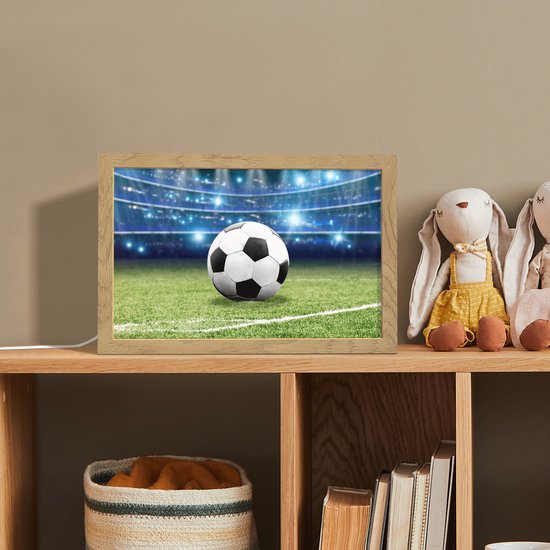 Nachtlampje 30x20 cm - Kinder lampje - Voetbal - Stadion - Bal - Jongens - Tafellamp kinderkamer - Slaapkamer lamp - Bedlamp kinderen - Kinderlampje stopcontact - Wandlamp babykamer - Nachtlampjes van Merkloos — afbeelding 3