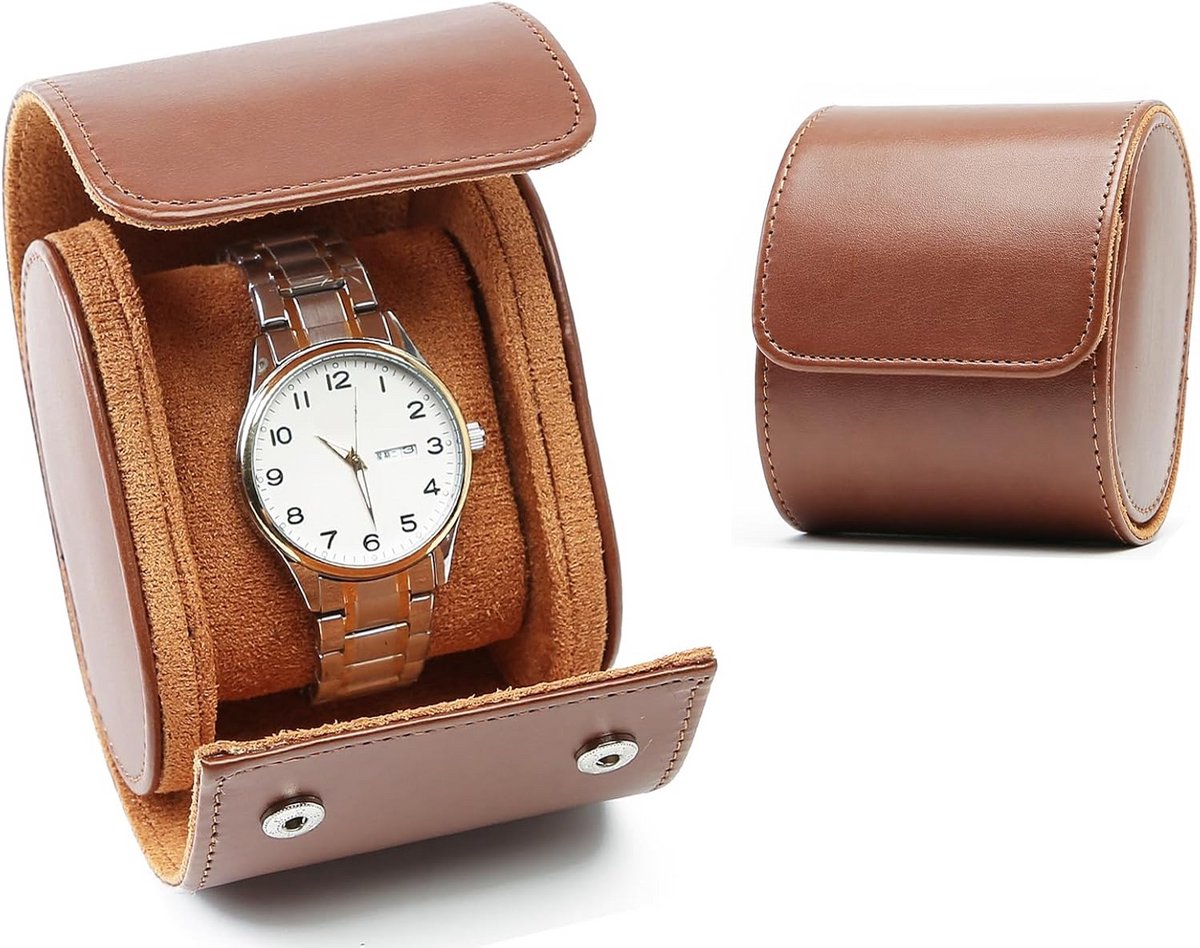 Horlogeetui voor dames en heren - PU-leer reisetui met zachte voering voor reizen en cadeau