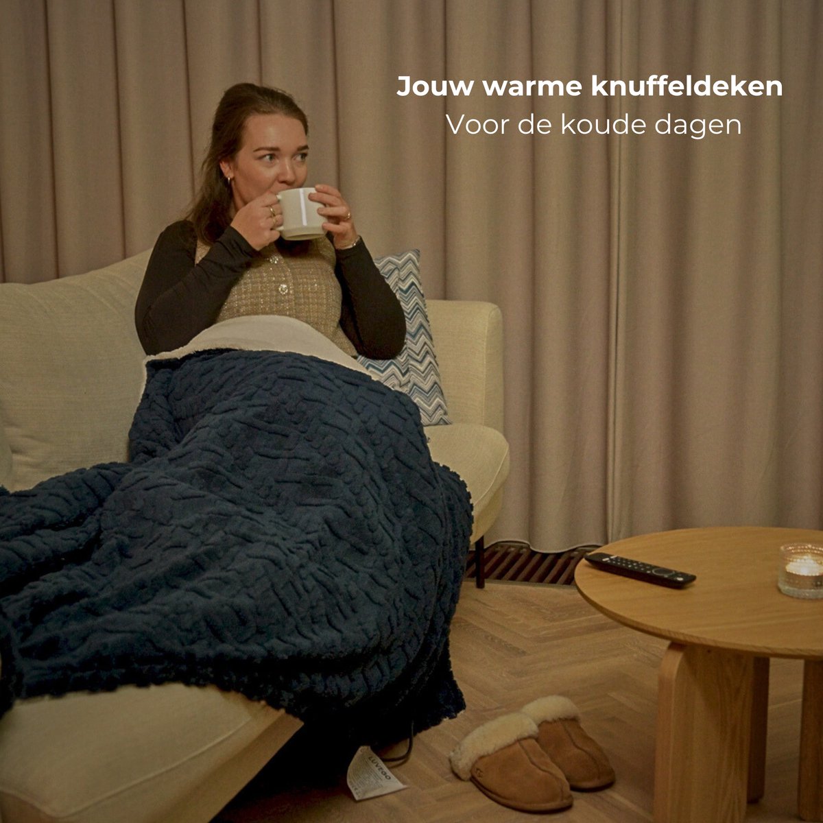 Luvego Elektrische Bovendeken XL 160W Blauw - afbeelding 2