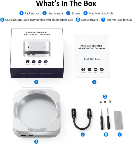 iMounts Mac Mini M4 docking station SSD - M.2 NVme externe opslag - USB iMounts Mac Mini M4 docking station SSD - M.2 NVme externe opslag - USB