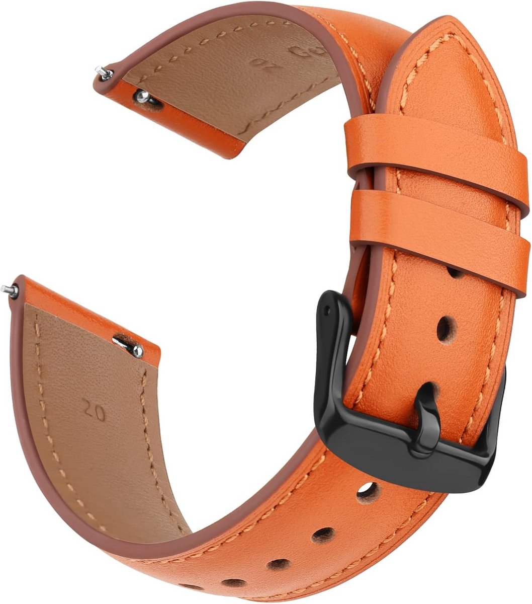 Leren Horlogeband 20 mm voor Smartwatch - Geschikt voor Dames en Heren