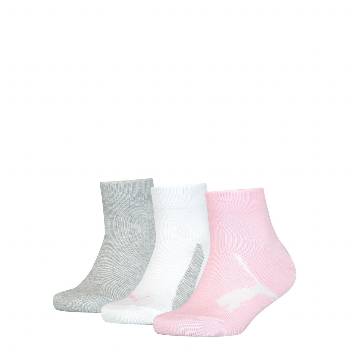 PUMA Quartersokken Kids 3-Pack Grijs