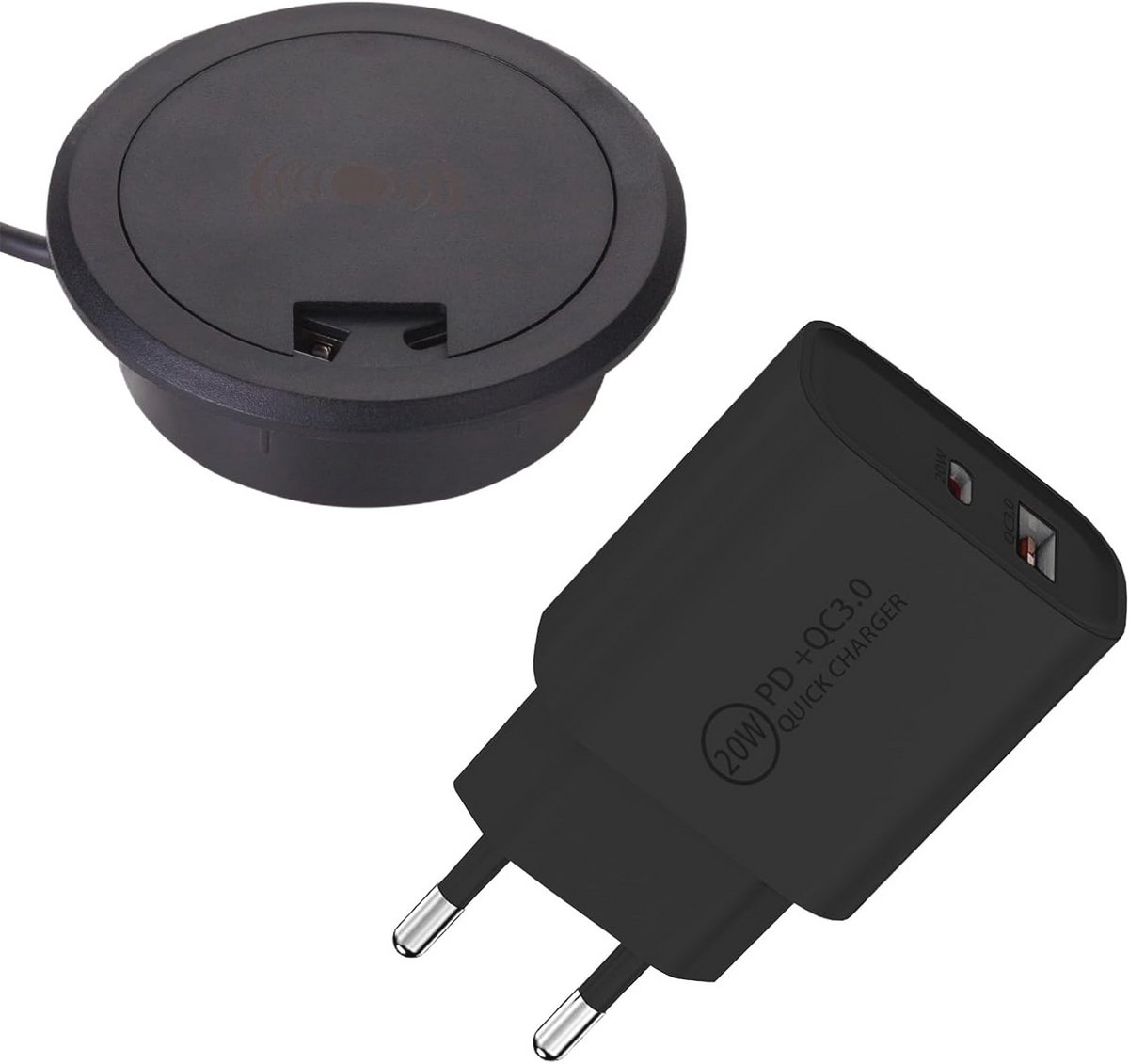 Draadloze Oplader Ø 73 mm - Inductief Laadstation voor Smartphones met Qi-technologie