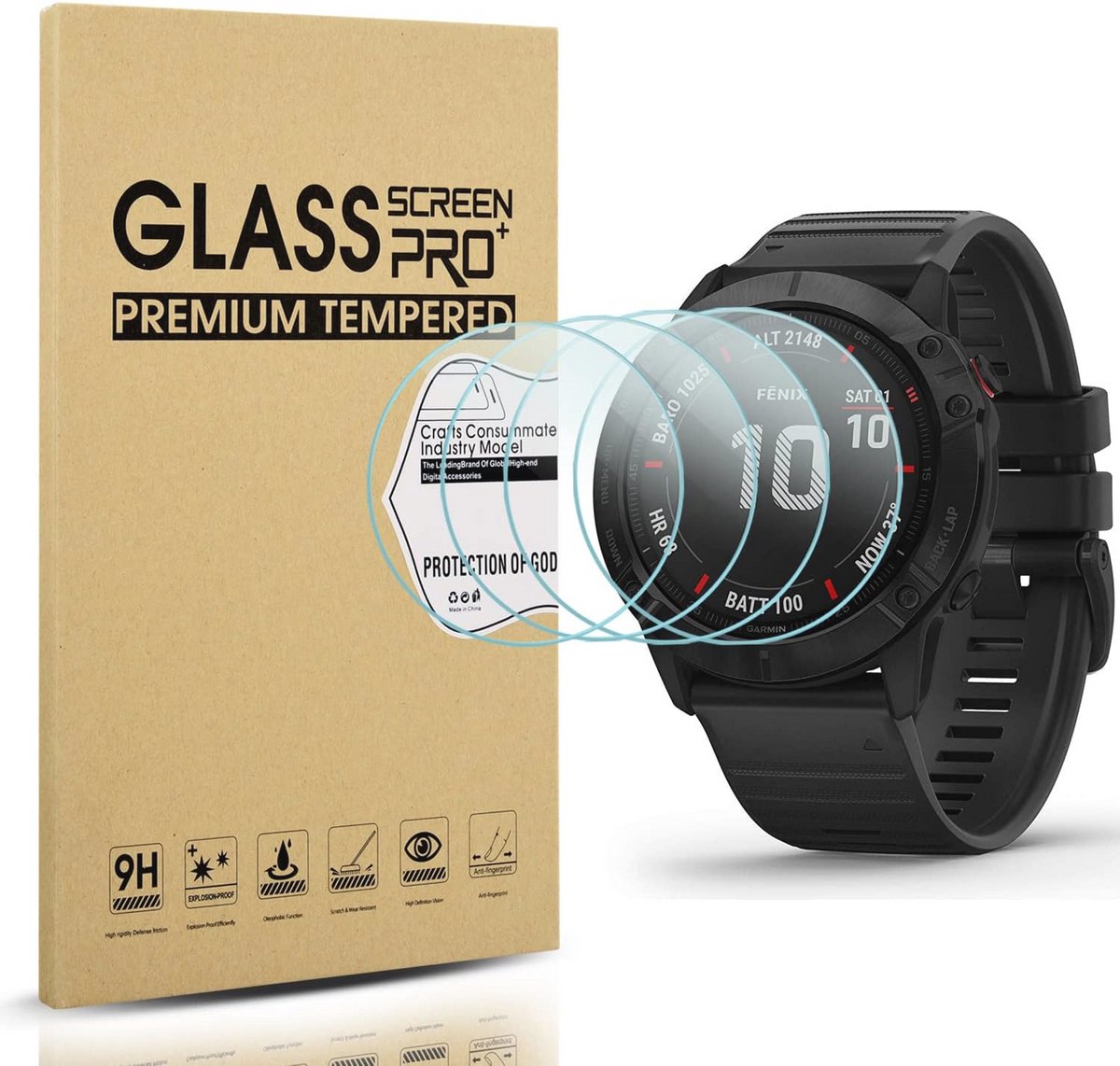 Gehard Glas Screen Protector voor Fenix 6X en Fenix 6X Pro - 4 Stuks, HD Beschermfolie