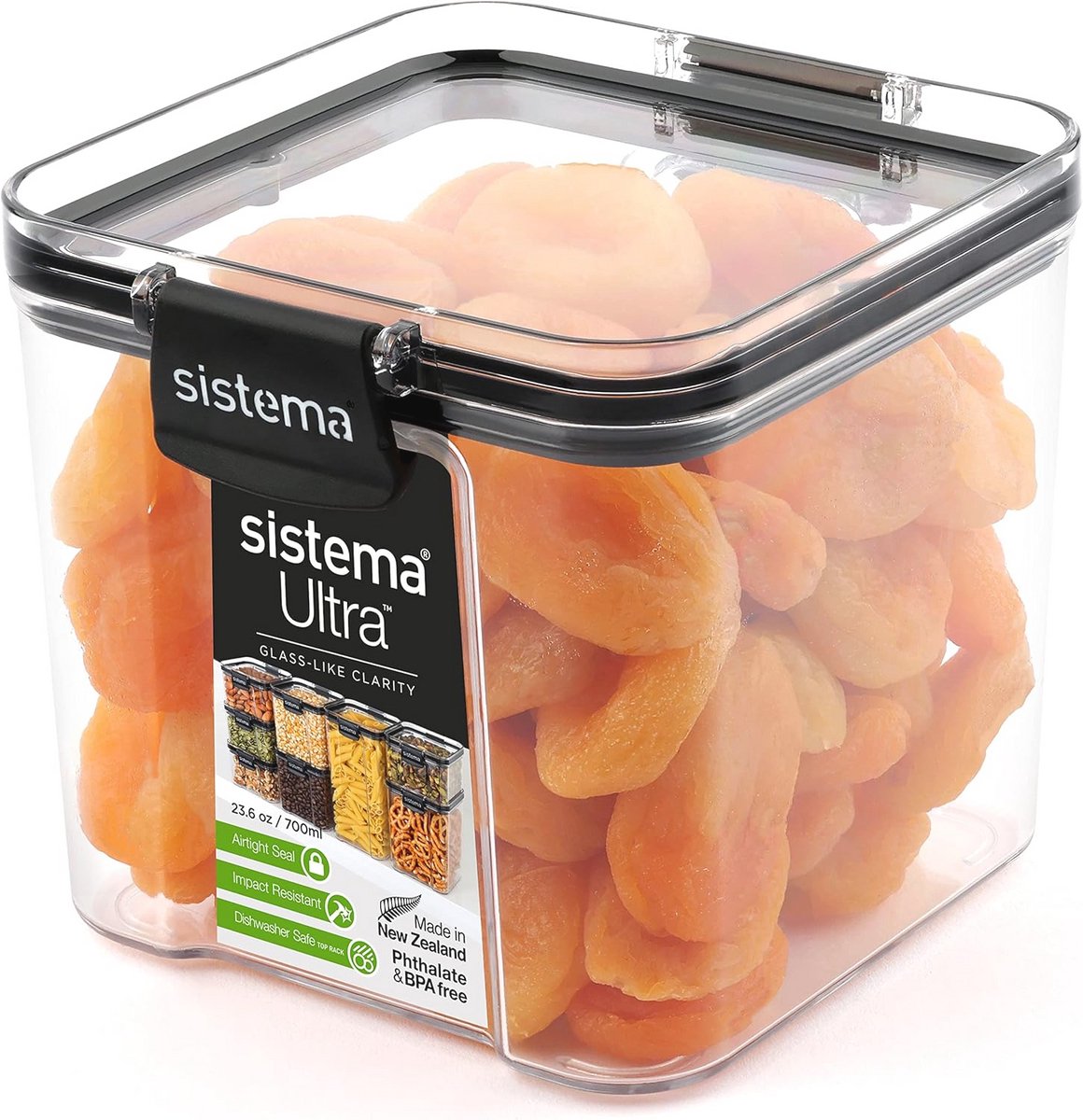 Luchtdichte voedselcontainer 700 ml - BPA-vrije opslagdoos, stapelbaar, transparant design