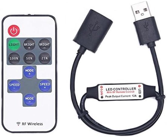 Led-dimmer, 220 V, 200 W, met infrarood afstandsbediening