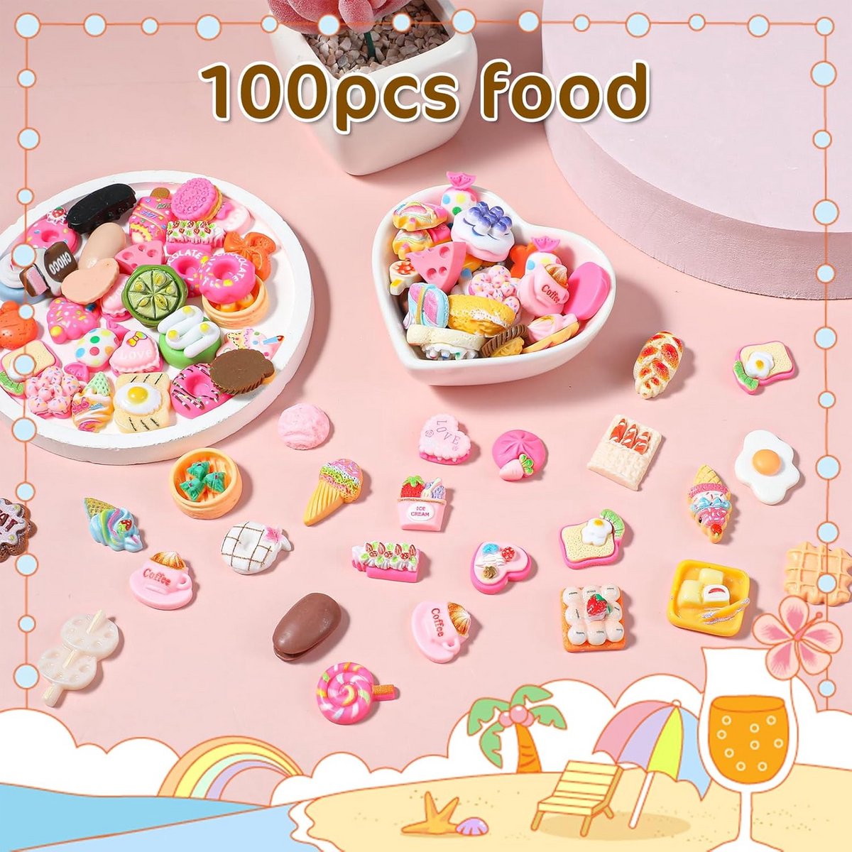 Katutude Miniatuur poppenhuis levensmiddelen drankset, keuken pretend play DIY poppenhuis decor koken spel party accessoires, mini eten figuur 1/12 servies poppenhuis accessoires