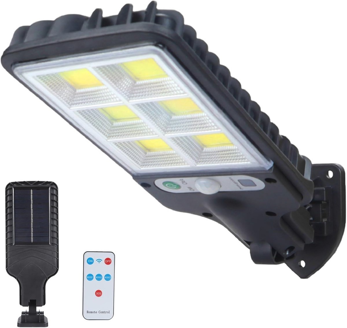 Led Buitenlamp op Zonne-energie met Bewegingsmelder en Afstandsbediening - Waterdichte Solarverlichting voor Tuin en Garage