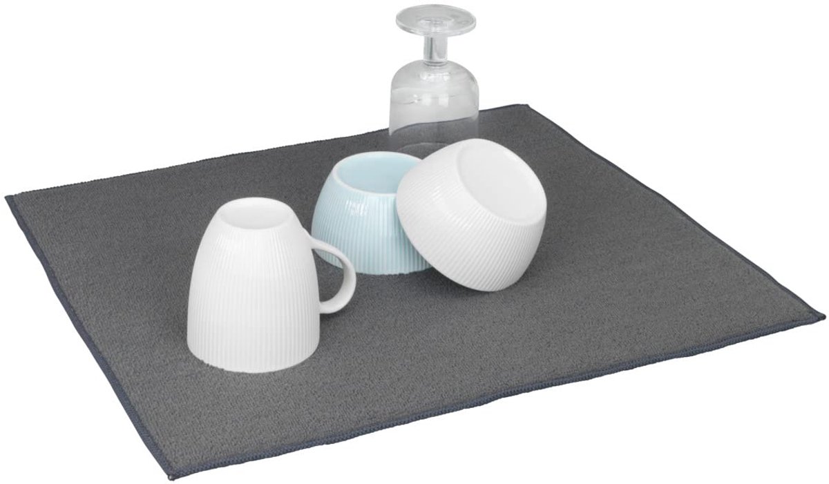 Unyqoos® Zachte microvezel droogmat voor servies met ruimtebesparend design