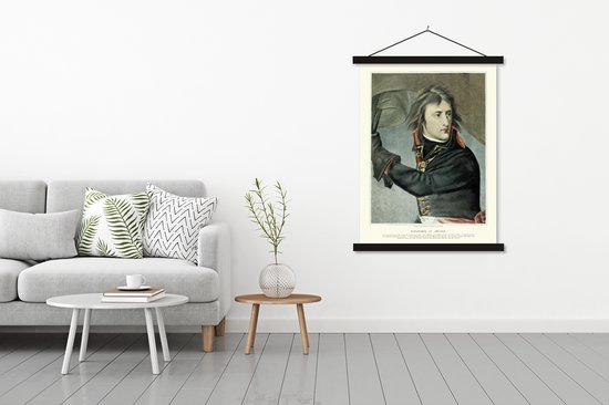 Illustration de Napoleon Bonaparte sur fond sombre affiche scolaire à lattes plates noir 120x160 cm - Tirage photo sur affiche textielposter (décoration murale salon / chambre) XXL / Groot format!