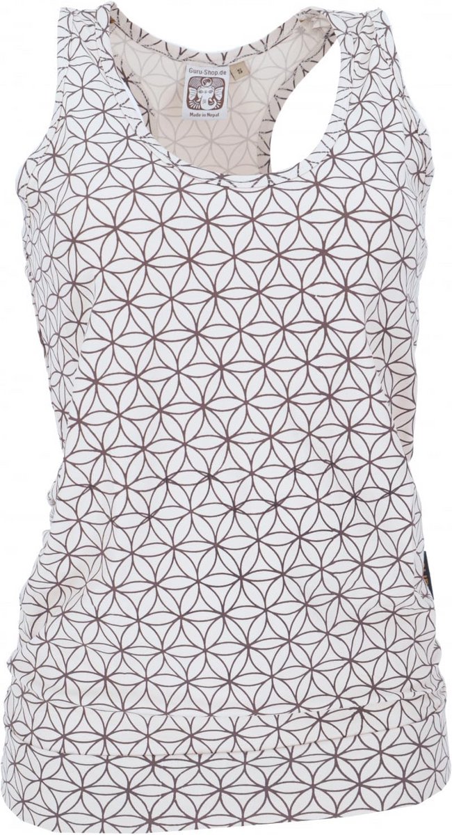 Bloem des Levens Yoga Top van Biologisch Katoen voor Dames - Mouwloze Alternatieve Kleding