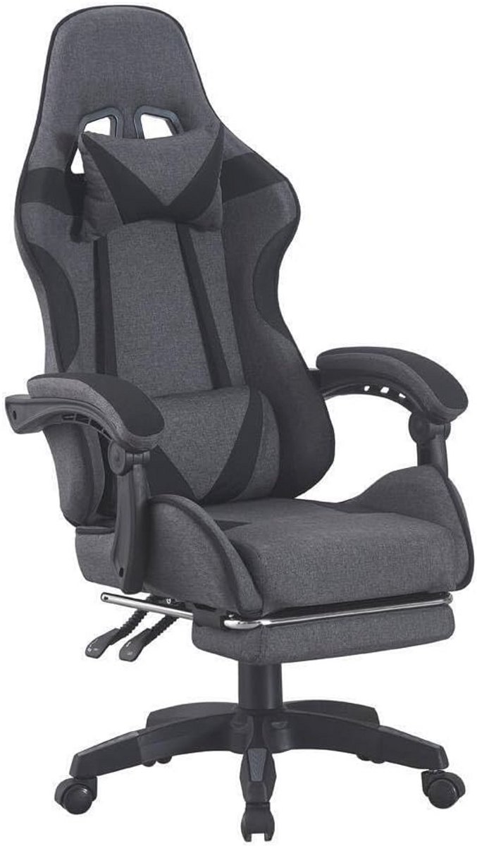 Ergonomische Gamingstoel met Verstelbare Rugleuning - Grijs-Zwart