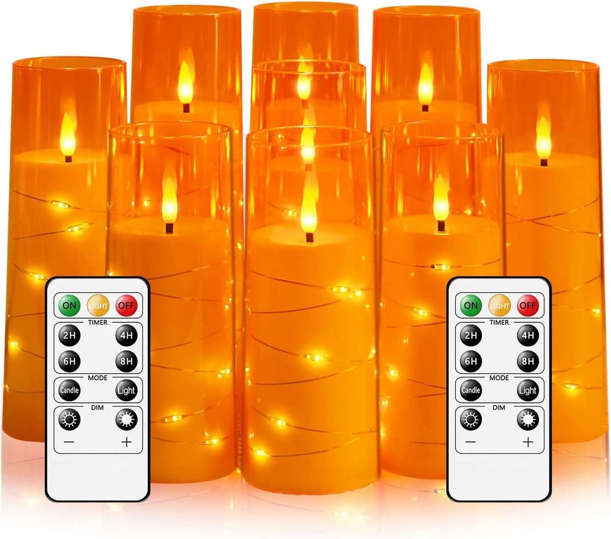 Flikkerende Vlamloze LED Kaarsen met Timer - 9 Stuks voor Romantische Sfeer en Huisdecoratie