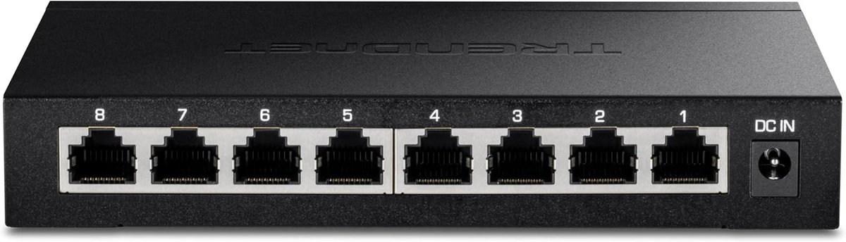 8-poorts Unmanaged 2.5G Switch met 40 Gbps switching capaciteit en muurmontage