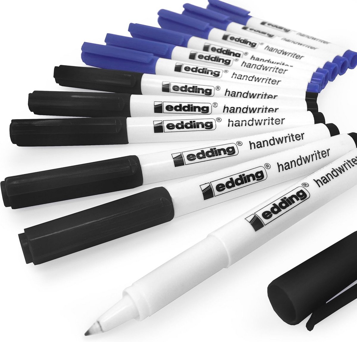 Handschrijver handschriftpen - Zwarte en Blauwe Inkt - 0.6mm - 12 Stuks