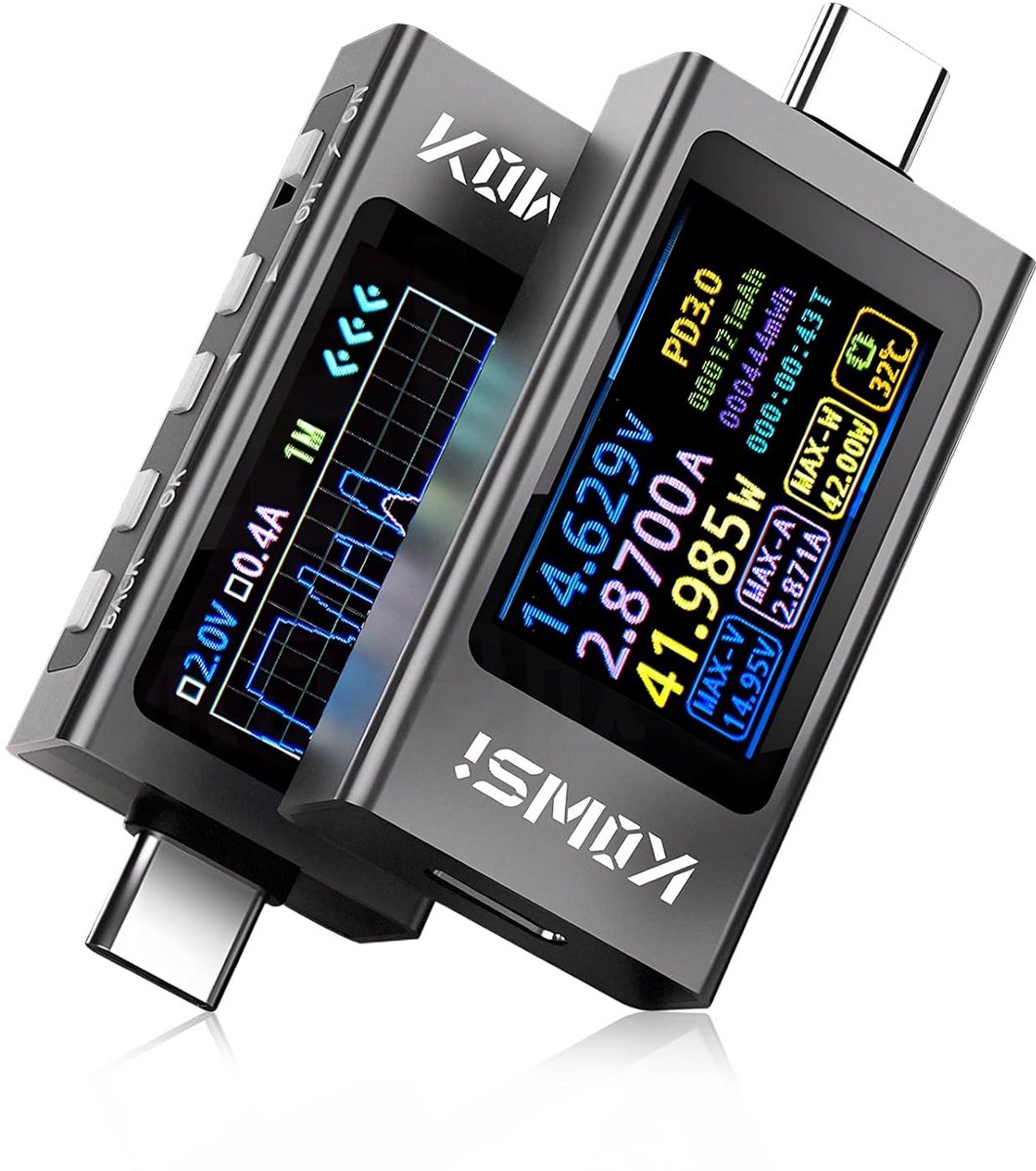 Digitale USB Tester 3.3V-40V 12A - Voltmeter, Stroommeter en Vermogenmeter