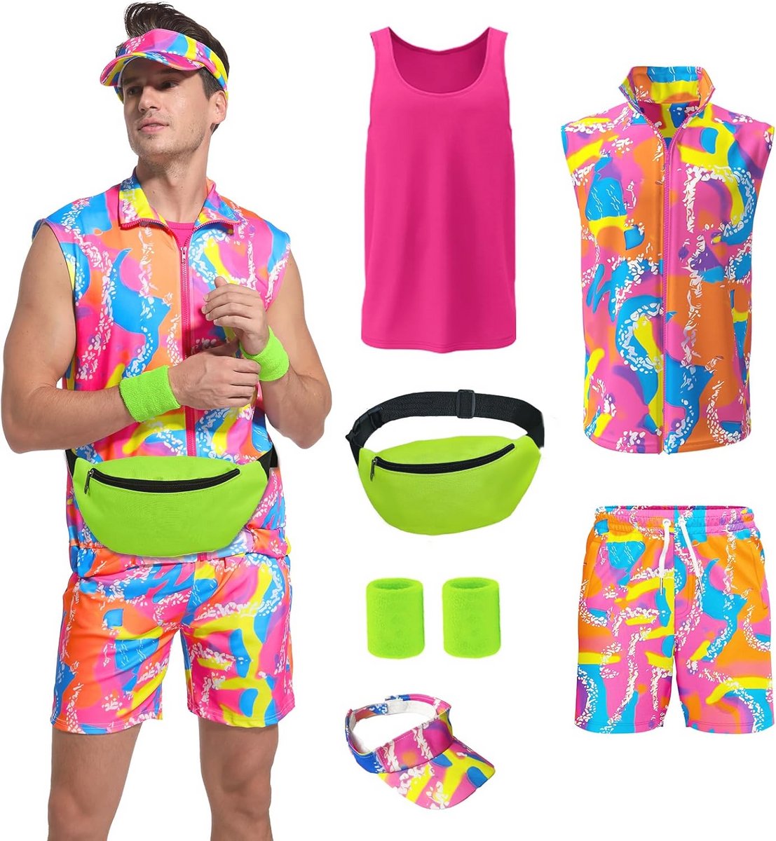 80s Mannen Workout Kostuum voor Halloween en Cosplay