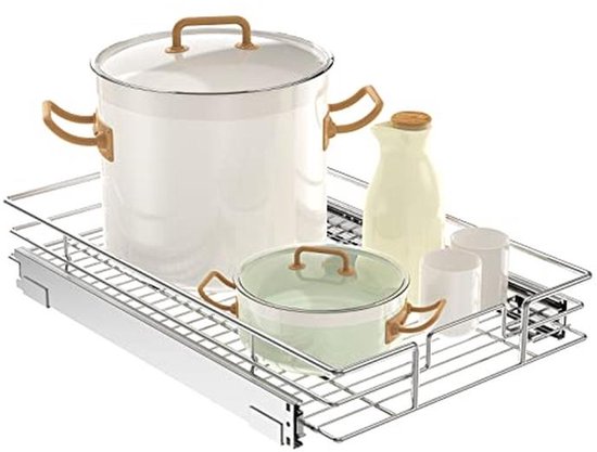 Keuken Trek Kast Organizer met Slide Out Plank Geen Boor Nodig Ruimtebesparende Opslag Oplossing voor Kast in Huis en Woonkamer