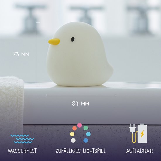 MegaLight Nachtlamp oplaadbaar swimmy duck 7,3 cm van Merkloos — afbeelding 5