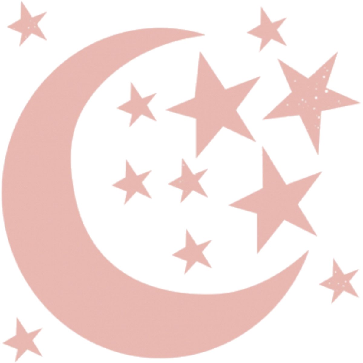 Bibelotte Maan & Sterren Muurstickers Roze