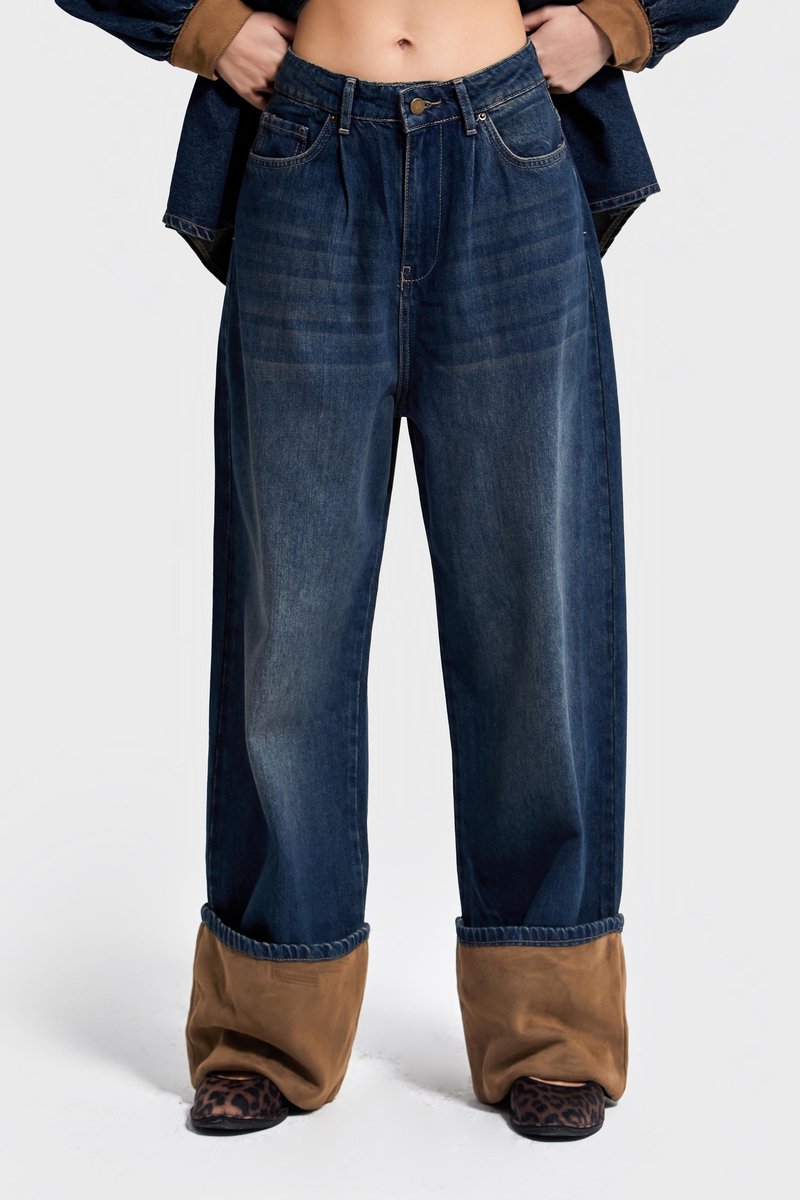 It's Basic - Baggy Mid Rise Jeans - Deep Sea
