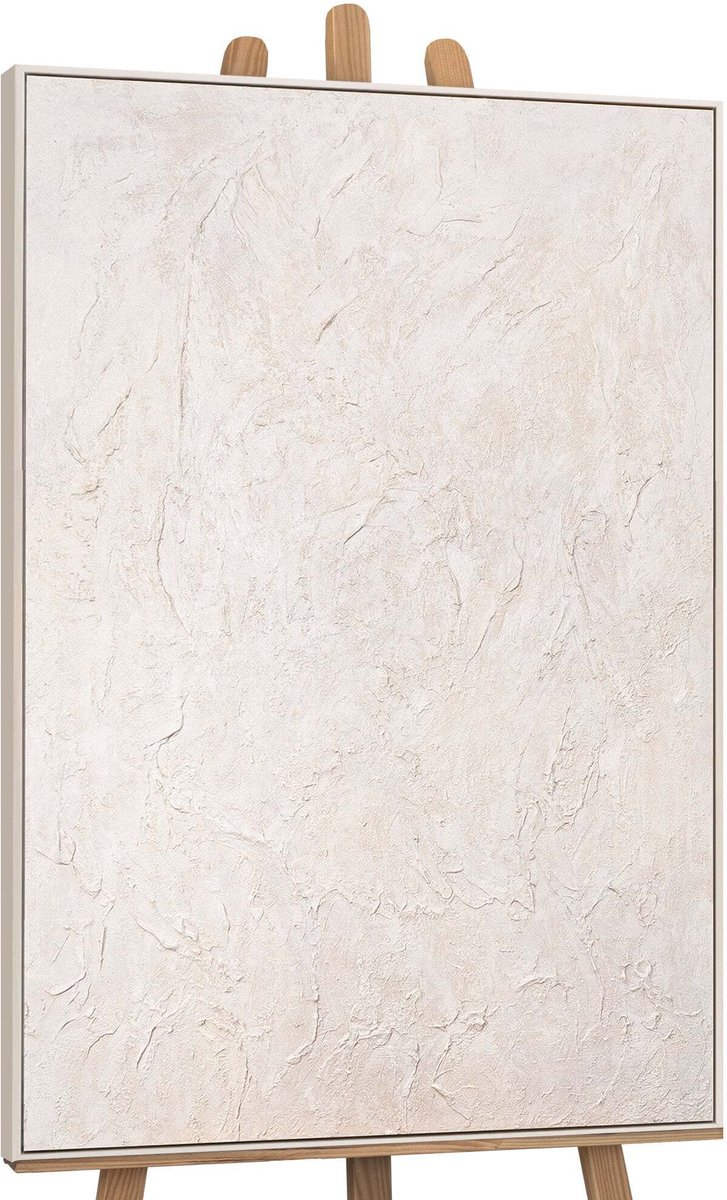 YS Canvas schilderij handgeschilderd whisper of time abstract – YS-Art Gallery – Luxe wanddecoratie voor woonkamer – Modern schilderij voor slaapkamer en hal Beige
