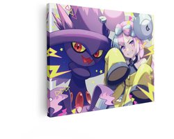 Artaza Canvas Schilderij Mismagius - 40x30 cm - Pokemon Wanddecoratie - Anime Muurdecoratie Gaming - Decoratie Slaapkamer - Kamer Accessoires