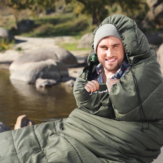 Oversized Slaapzak voor Koud Weer - 100% Katoen Flanel XXL - Dubbellaagse Winter Slaapzak voor Volwassenen van KingCamp — afbeelding 3