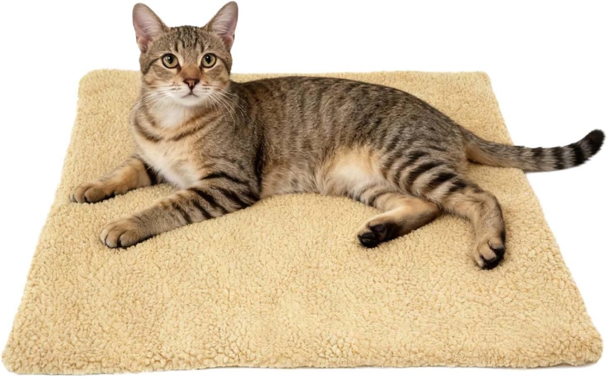 Grote hondenmat - wasbare hondenmat - wasbaar hondenkussen - thermische deken - kattenkussen - verwarmend voor honden en katten - pluizig kattenbed - dierenwarmer - 60 x 45 cm