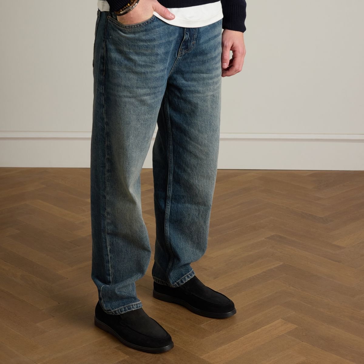 Manfield - Heren - Zwarte suède loafers - Maat 47