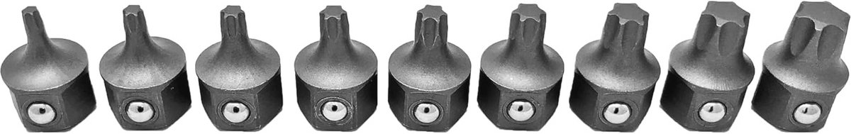 9-delige Stubby Torx-bitset voor professioneel gebruik
