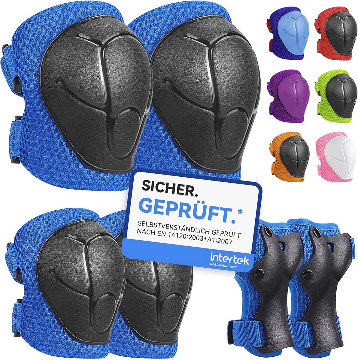 Set van 6 Rolschaatsen en Beschermende Uitrusting voor Kinderen – Knie-, Elleboog- en Handbeschermers Set van 6 Rolschaatsen en Beschermende Uitrusting voor Kinderen – Knie-, Elleboog- en Handbeschermers