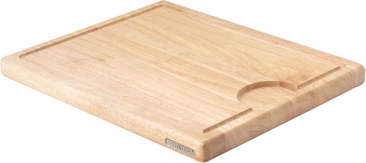 Snijplank van rubberhout met sapgoot - 37 x 29 x 2,7 cm