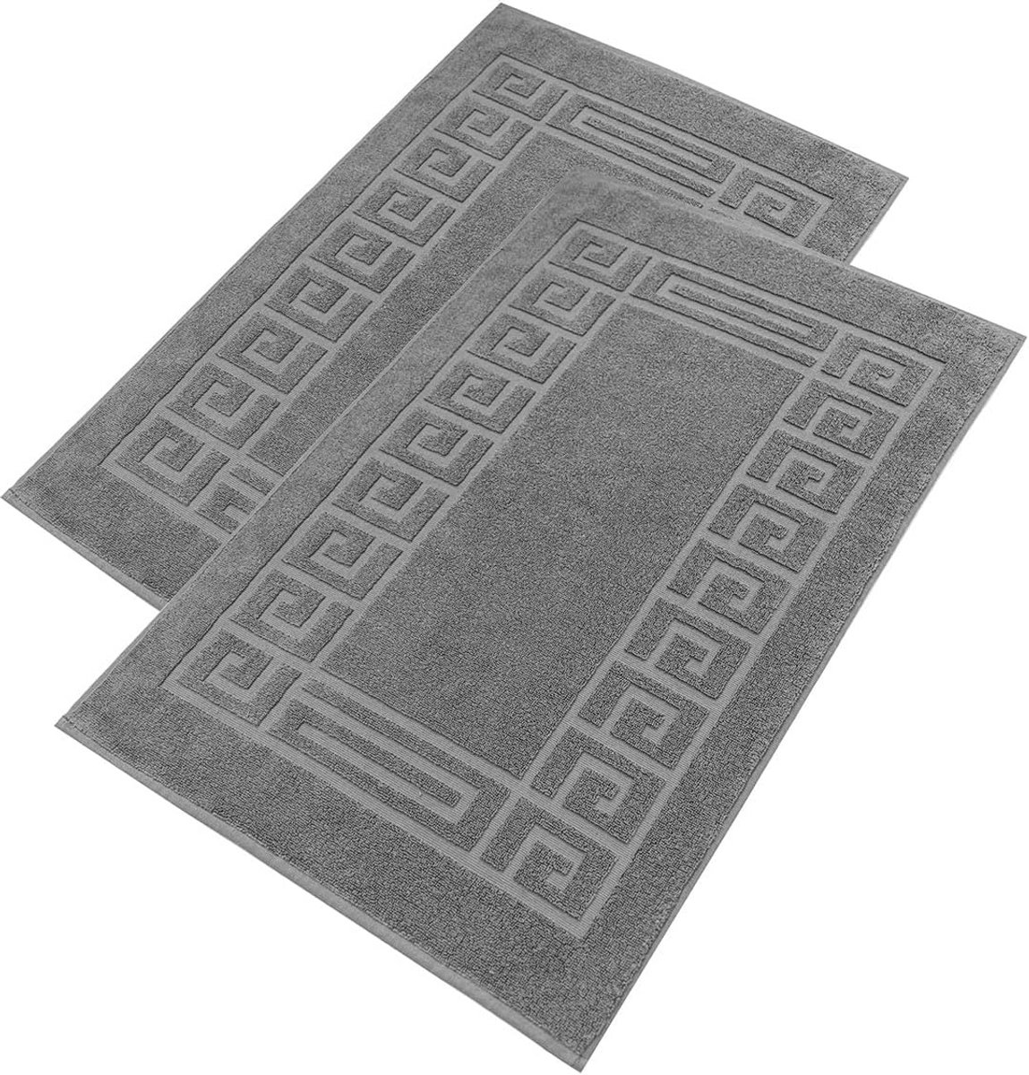 Set van 2 badmatten van badstof | 100% katoen | Zachte en absorberende badmatten | Machinewasbaar | 50 x 80 cm | Made in Italy