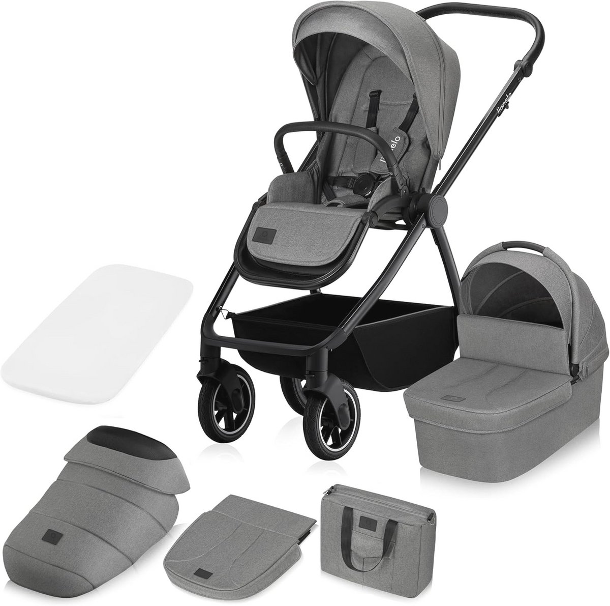 Multifunctionele 2-in-1 Kinderwagen met Omkeerbaar Zitje - Ideaal voor 0-48 Maanden, Perfect voor Elk Weertype
