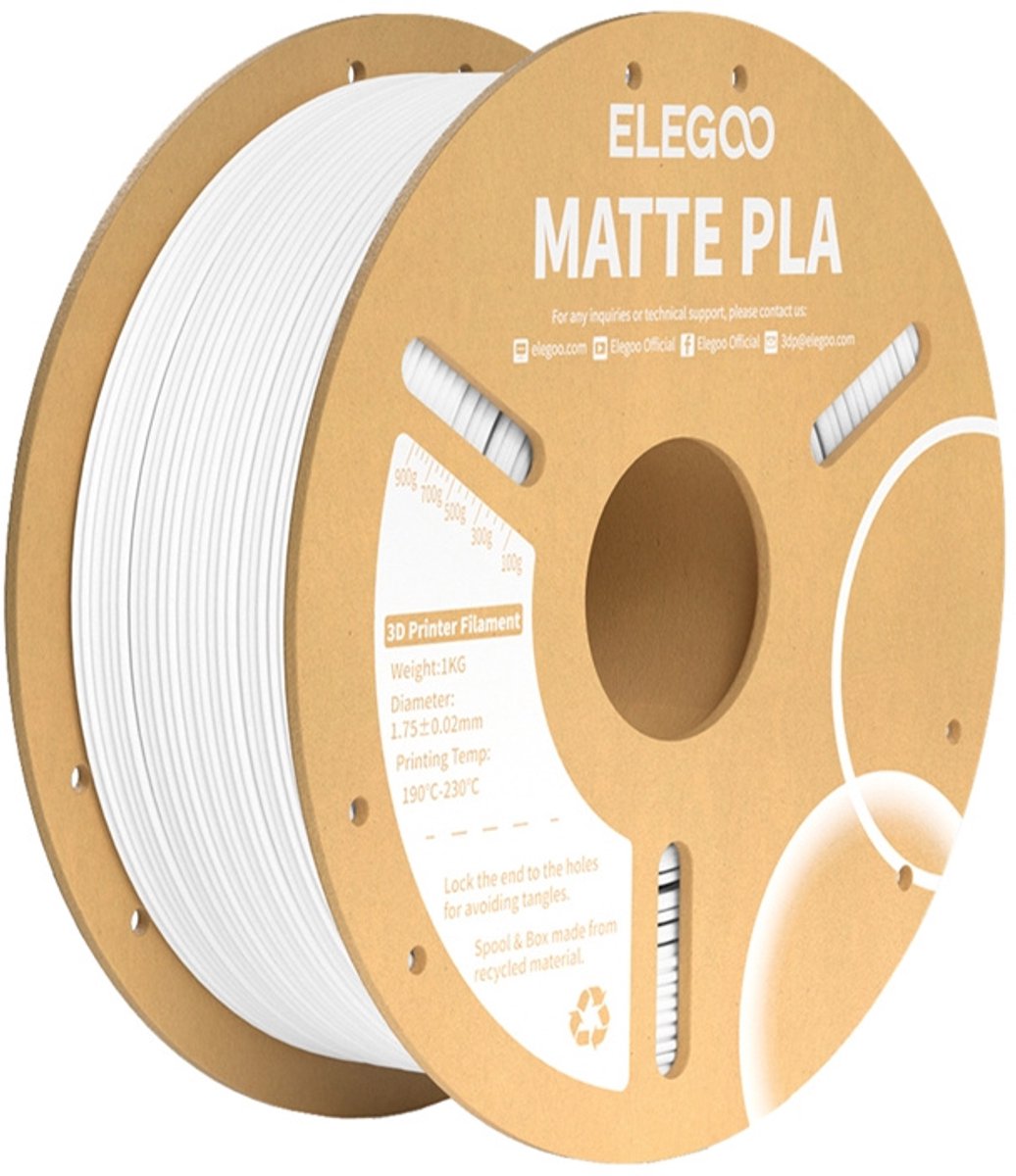 Elegoo Filament Pla Matte Voor 3D-Printen Voor Printers Met Hoge Precisie