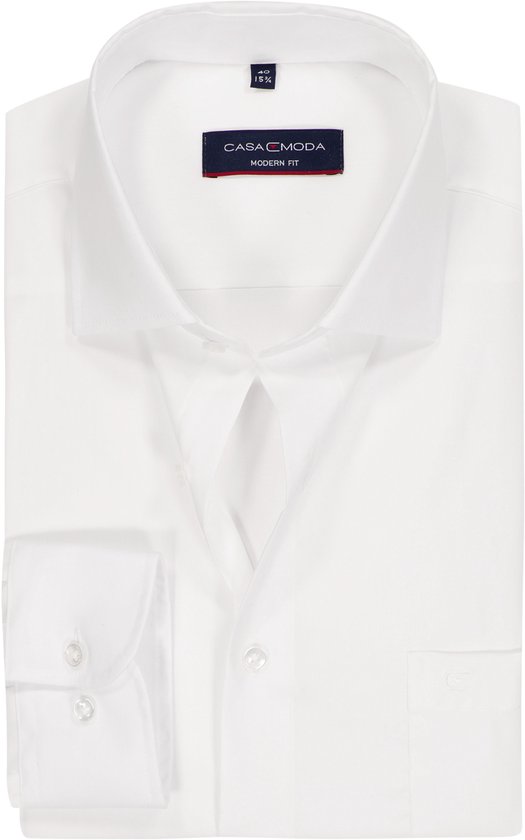 CASA MODA modern fit overhemd - wit - Strijkvriendelijk - Boordmaat: 45