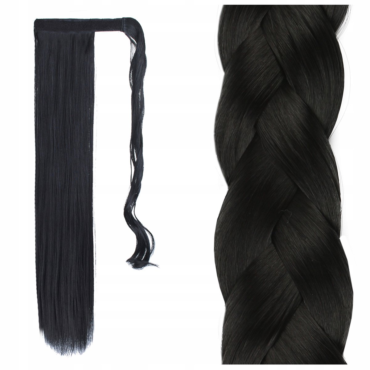 Bevestigbare paardenstaart 55 cm - synthetisch steil haar