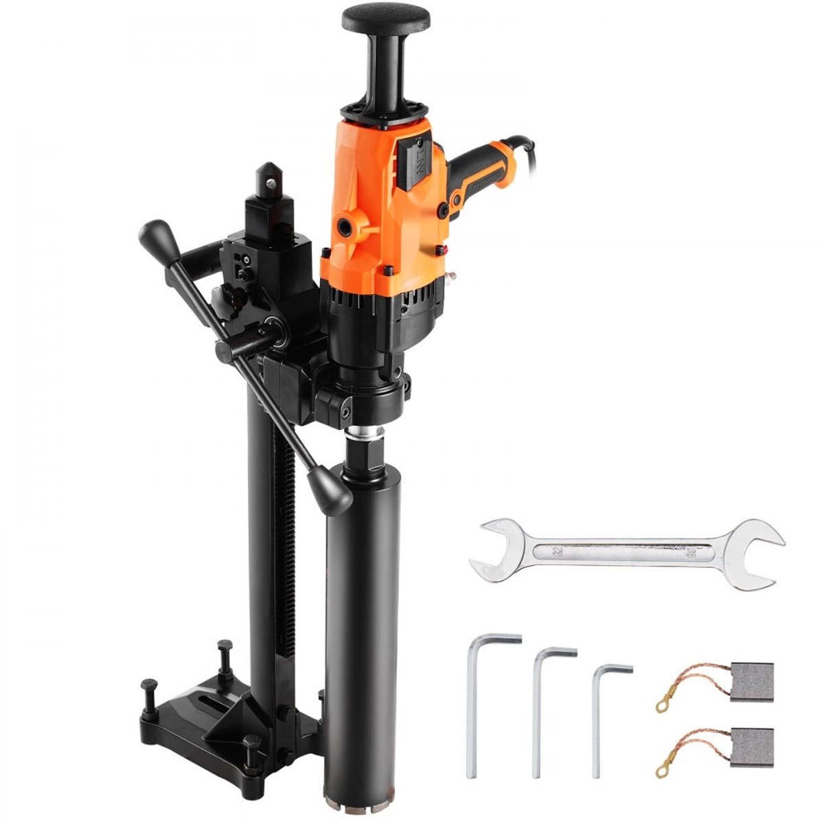 Diamant Kernboormachine - Met Statief - Boordiameter 2–18 cm - Vermogen 2600 W - Nat & Droog Boren - Inclusief Kernboor - Voor Beton - Handbediend