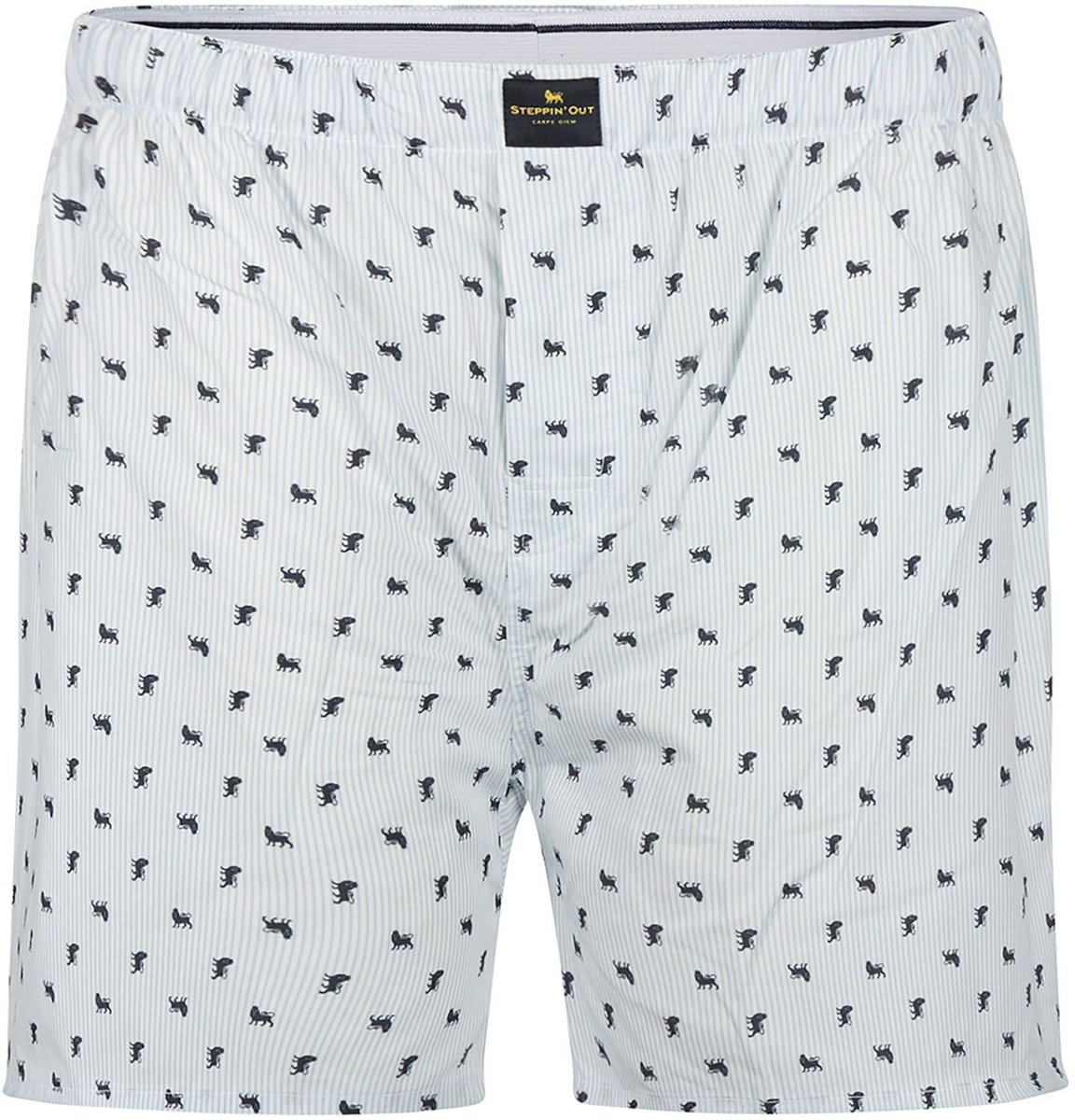 Steppin' Out Boxershort Print Lichtblauw - Maat S - Heren - Boxershorts