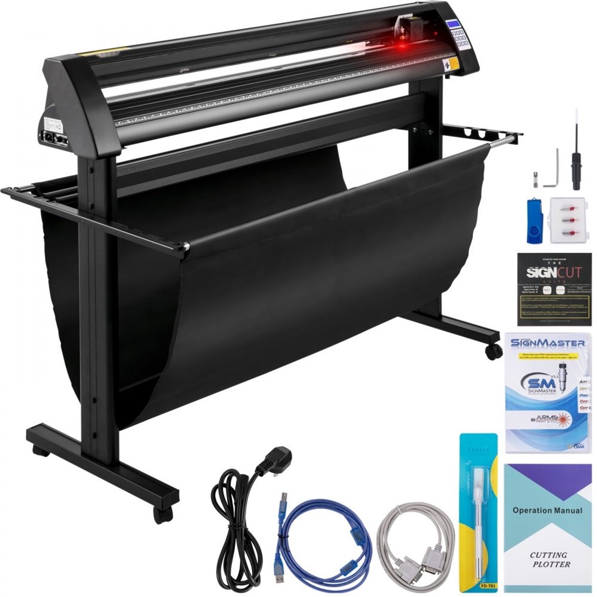 Vinyl Snijplotter - 1350 mm Plotter - Ingebouwd Optisch Oog voor Contoursnijden - Semi-automatisch - LED Display - Inclusief Standaard - Compatibel met Mac & Windows