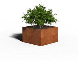 Cortenstaal Plantenbak Vierkant | 100 x 100 x 40 | Zonder bodem