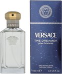 Versace The Dreamer pour homme Eau de Toilette 100 ml, in glazen fles met gouden dop en blauw, sterrenhemel doosje.