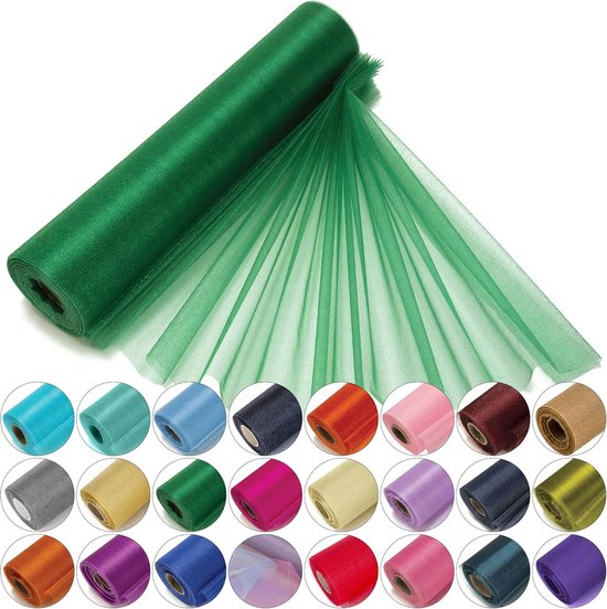 MORSUNBELA Organza lint geschenk organza bruiloft decoratielint breedte zijden linten 2,5 cm x 9 m donkergroen