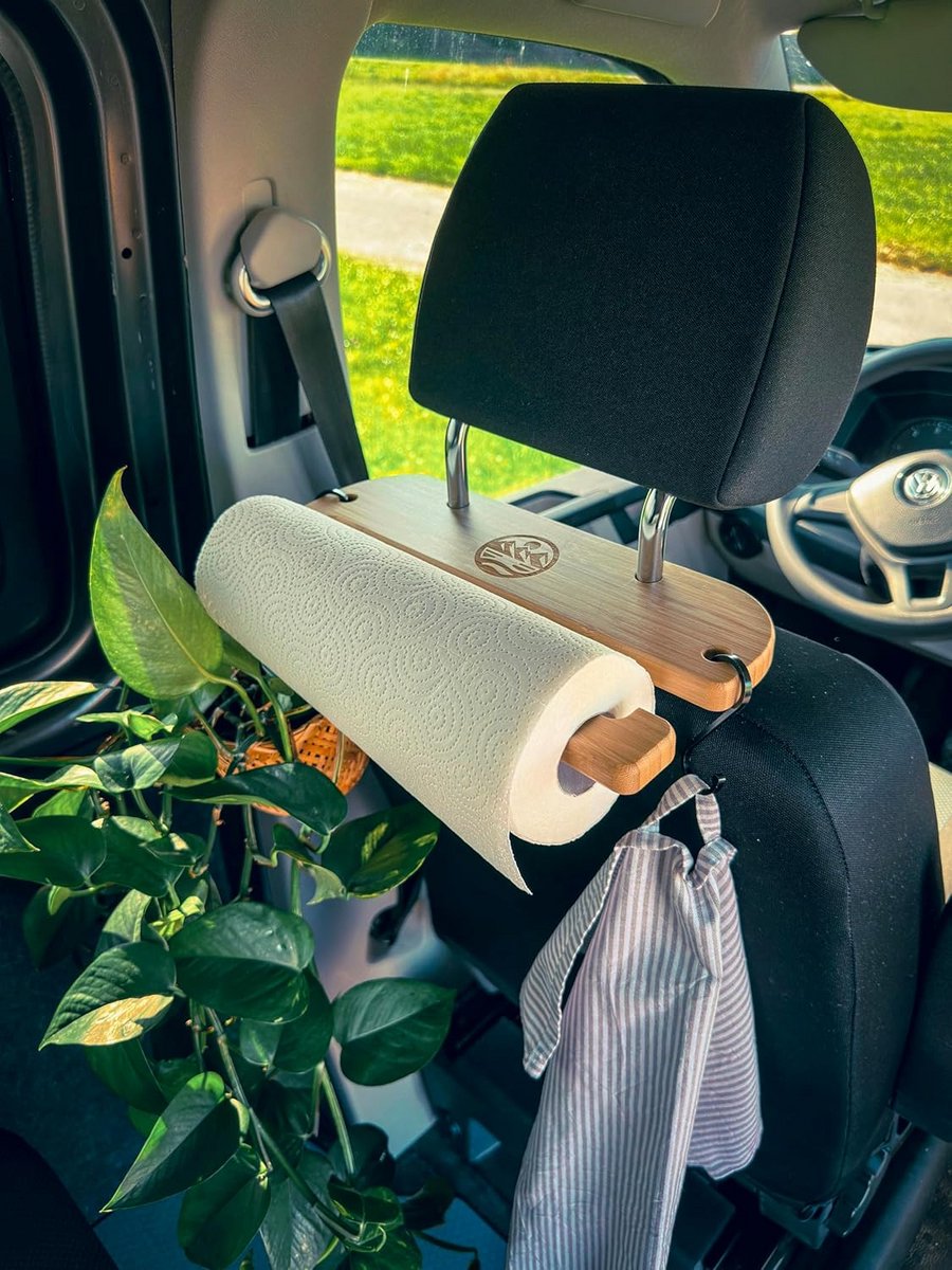 Bamboe keukenrolhouder handdoekhouder hoofdsteunhouder voor VW bus T5 T6 T7 camper