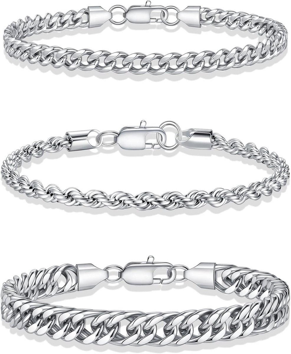 Roestvrij Stalen Mannenarmband in Zilver 316L - Cuban Link Figaro Ketting voor Dagelijks Dragen
