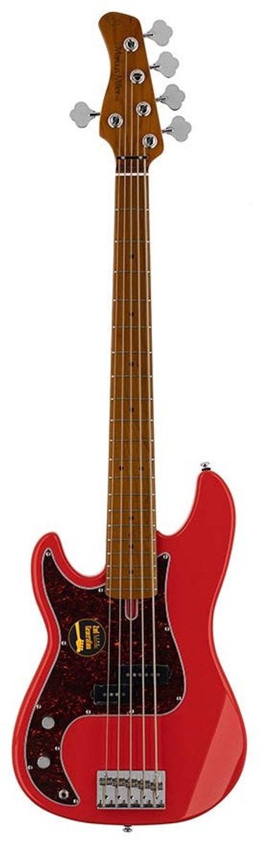 Sire P5 A5L/DRD Marcus Miller linkshandige basgitaar 5-snarig passief elzen dakota red