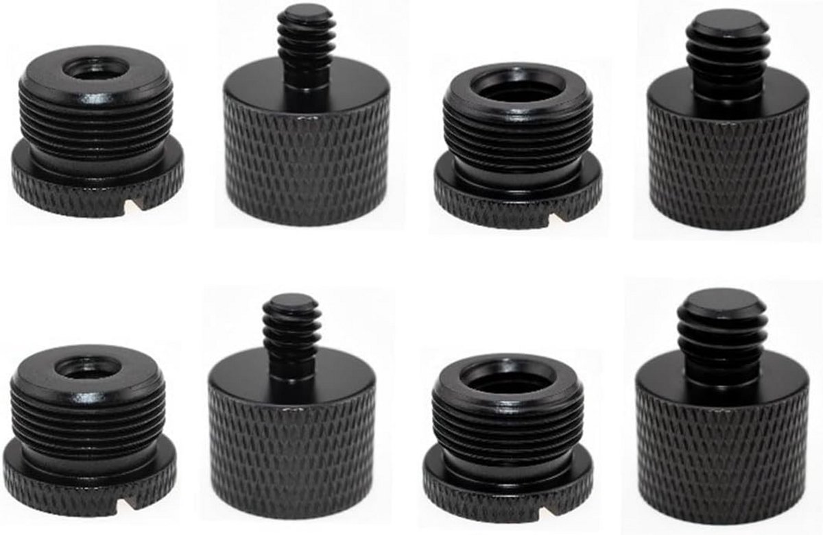 Microfoonadapter set 1/4 naar 5/8 inch - 8-delige draadadapter voor statief en camera